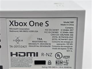 Microsoft Xbox One S (Model 1681) 500GB White Gaming System Console Only, Tested